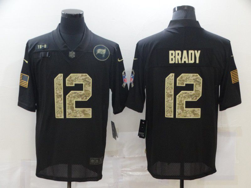Men Tampa Bay Buccaneers #12 Brady Black camo Lettering 2020 Nike NFL Jersey